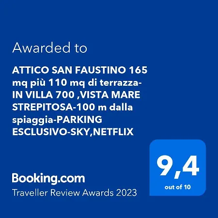 Holiday home Attico San Faustino: Beachfront With Panoramic Sea Views *